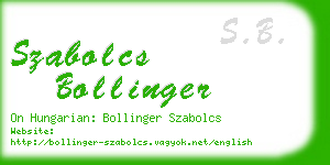 szabolcs bollinger business card